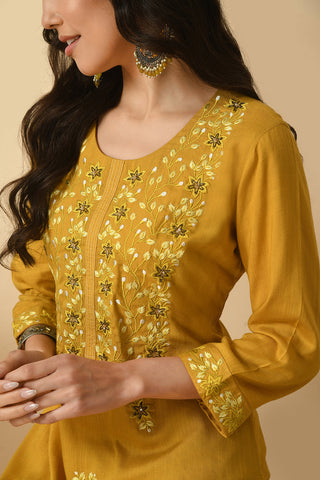 Mustard Kurta Set