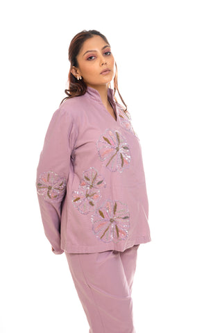 Floral Hand Embroidery Co-Ord Set