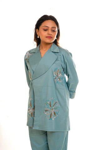 Floral Hand Embroidery Co-Ord Set