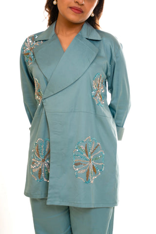 Floral Hand Embroidery Co-Ord Set