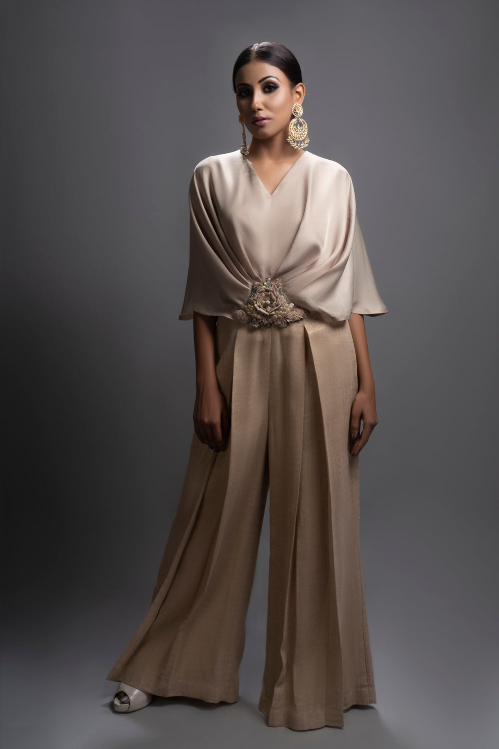 Golden Beige Comfy - Chic Jumpsuit