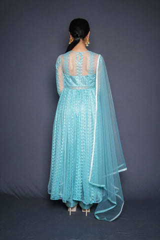 Aqua Green Anarkali Set