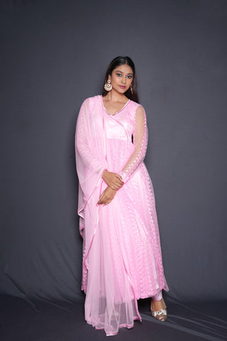 Cherry Blossom Pink Anarkali Set