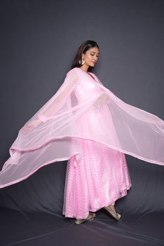 Cherry Blossom Pink Anarkali Set