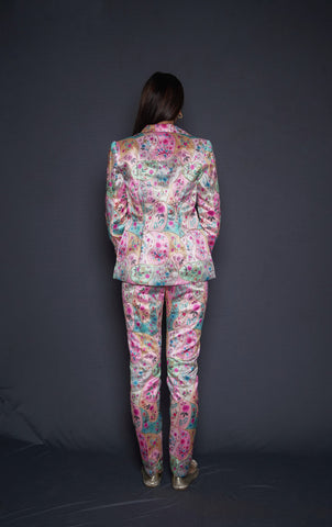 Three Piece Print Pant Suit Set