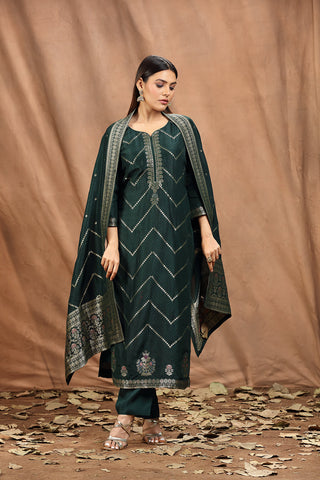 Bottle Green Kurta set