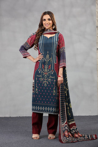 Dark Blue & Maroon Kurta set