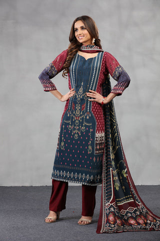 Dark Blue & Maroon Kurta set