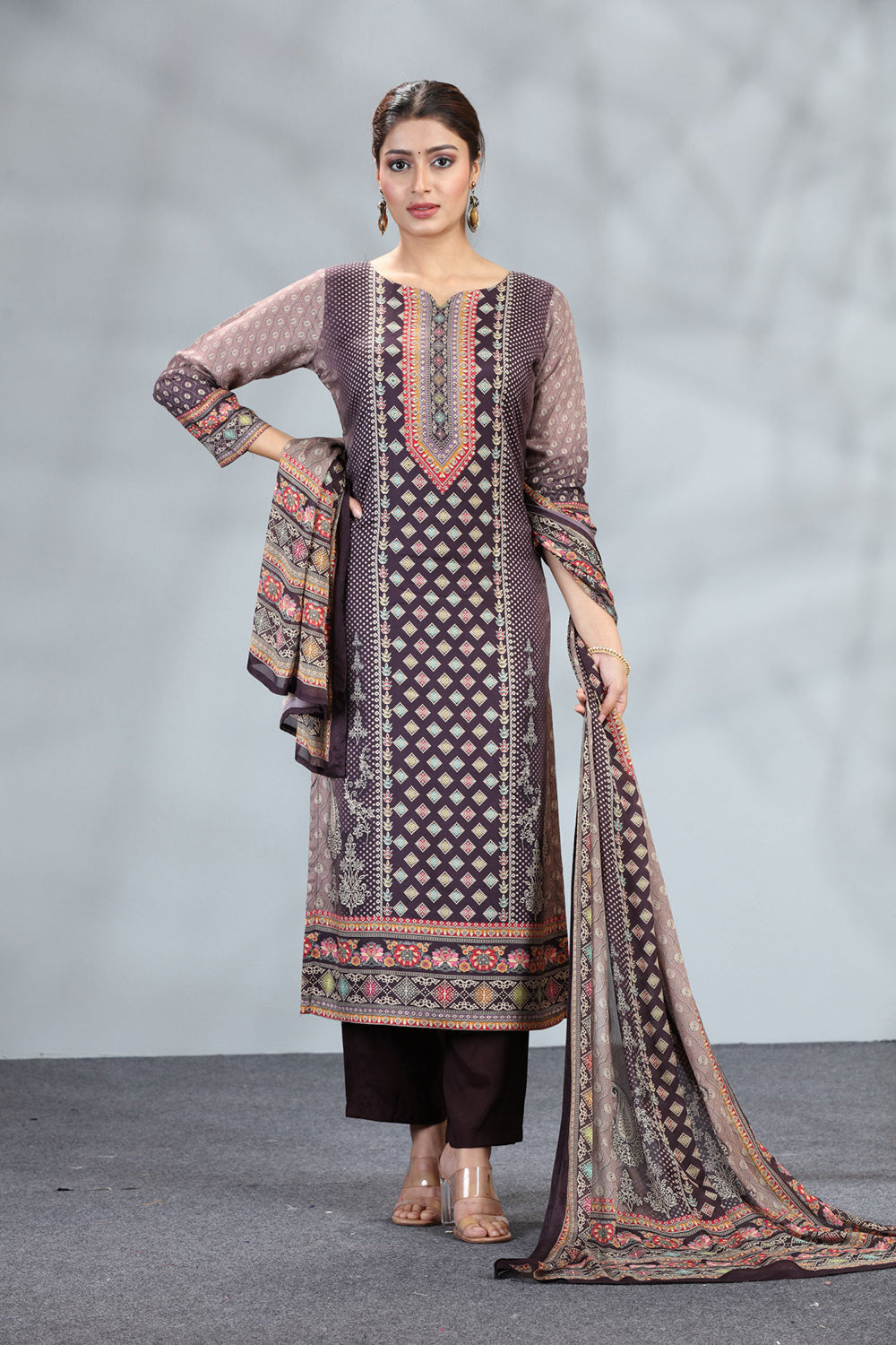 Wine Kurta set