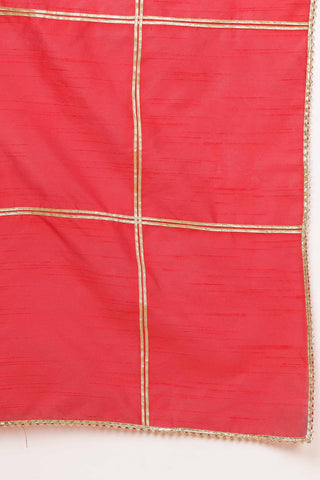 Red Silk Kurta Set With Gota Work