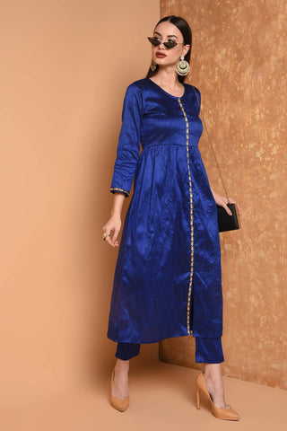 Royal Blue Embroidered Kurta Set
