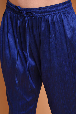 Royal Blue Embroidered Kurta Set