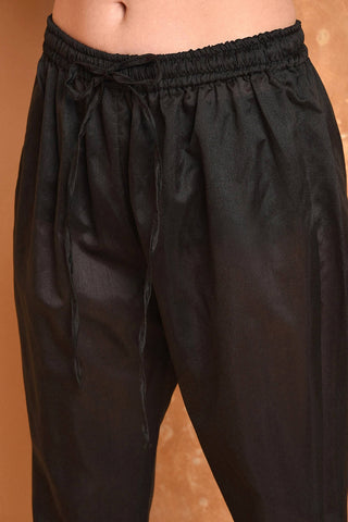 Black Silk Kurta Set
