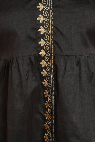 Black Embroidered Kurta Set