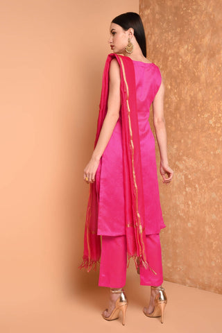 Pink Silk Kurta Set