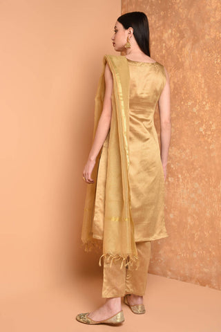 Beige Silk Kurta Set