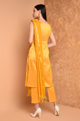 Yellow Silk Kurta Set