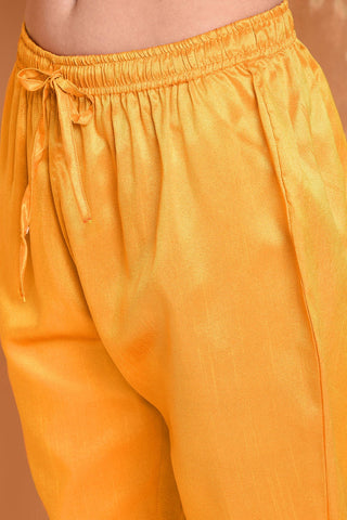 Yellow Silk Kurta Set
