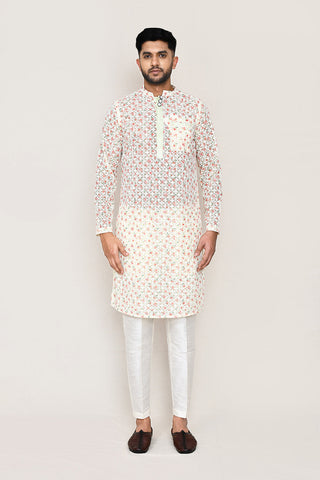 Pista Green Kurta with Straight Fit Pant