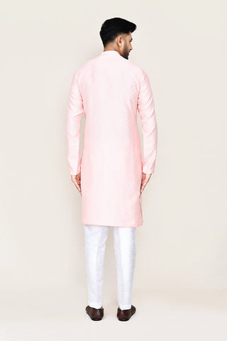 Pink Kurta with Straight Fit Pant