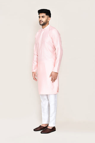 Pink Kurta with Straight Fit Pant