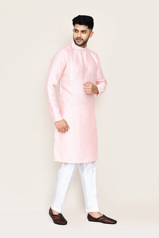Pink Kurta with Straight Fit Pant
