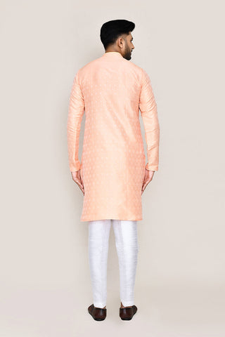Peach Kurta with Straight Fit Pant