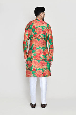 Green Kurta with Straight Fit Pant