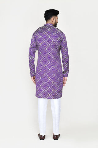 Purple Kurta with Straight Fit Pant