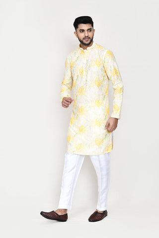 Yellow Kurta with Straight Fit Pant