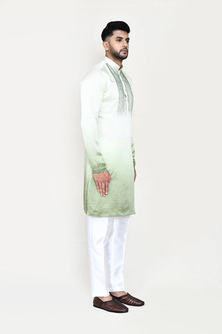 Pista Green Kurta with Straight Fit Pant