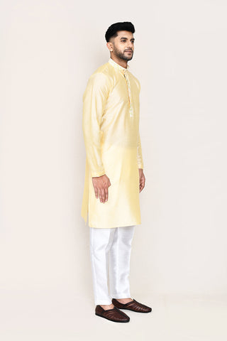 Cream Kurta with Straight Fit Pant