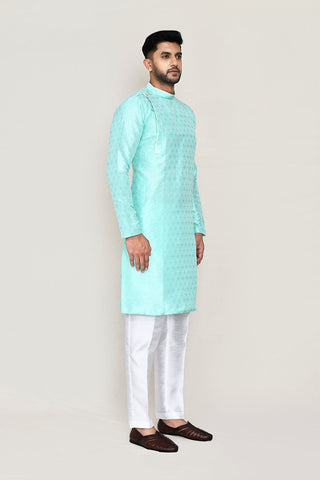Ocean Green Kurta with Straight Fit Pant