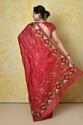 Red Banarasi Silk Saree