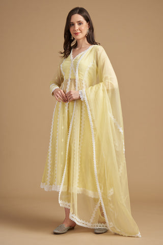 Yellow Transparent Anarkali