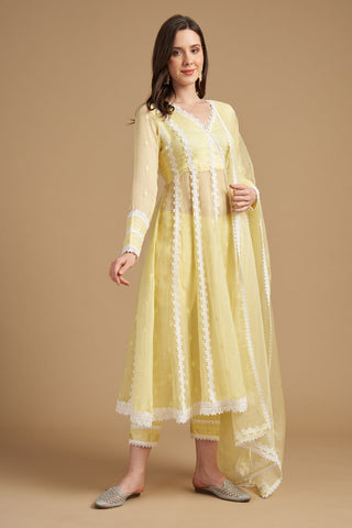 Yellow Transparent Anarkali