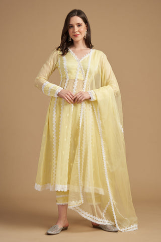 Yellow Transparent Anarkali