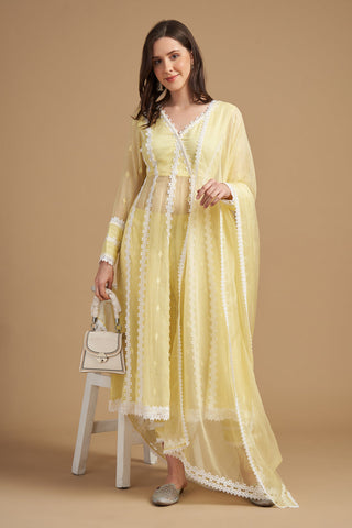 Yellow Transparent Anarkali