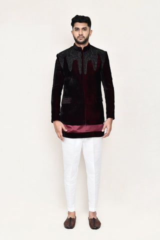 Maroon Kurta with Straight Fit Pant
