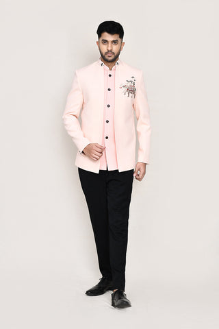 Peach Jacket with Pant