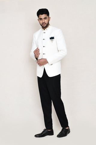 White Prince Coat with Pant