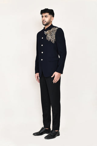 Navy Blue Prince Coat with Pant