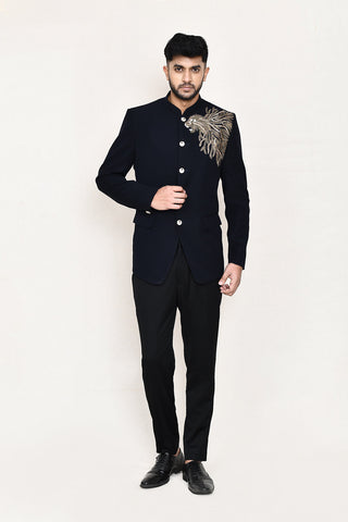 Navy Blue Prince Coat with Pant