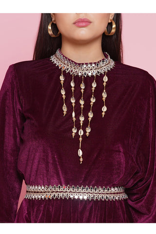 Wine Drape Kurta and Pant