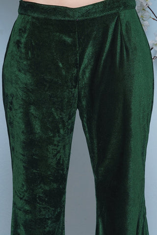 Green Velvet Hand Embellished Set