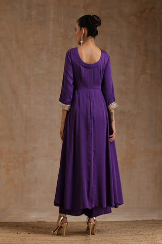 Violet Modal Satin Anarkali Set