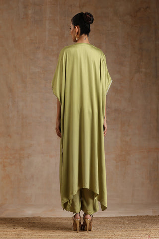 Light Green Modal Satin Kaftan Kurta Set