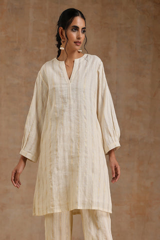 Ivory Gold Cotton Relax Co-Ord Set