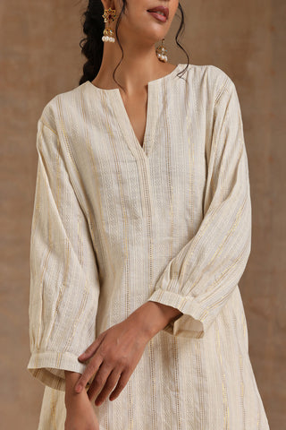 Ivory Gold Cotton Relax Co-Ord Set
