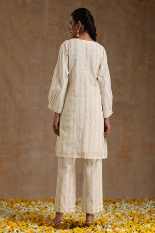 Ivory Gold Cotton Relax Co-Ord Set
